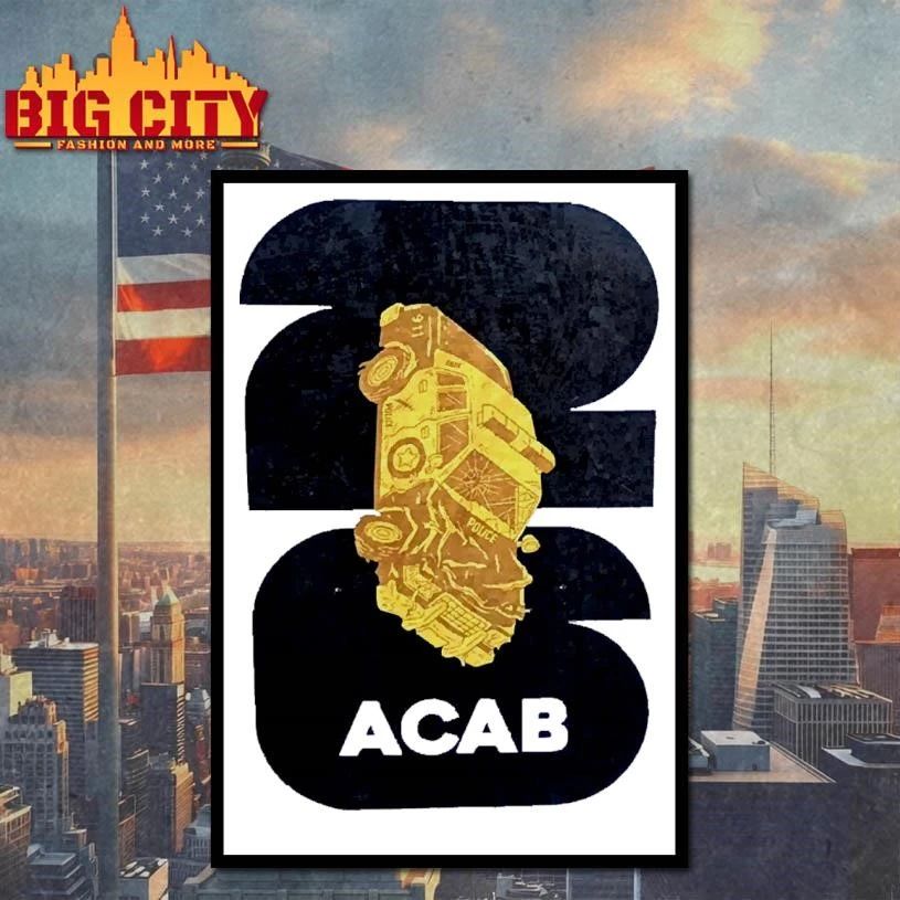 ACAB 1312 Broken Police Car Protest Aesthetic Graphic Shirt