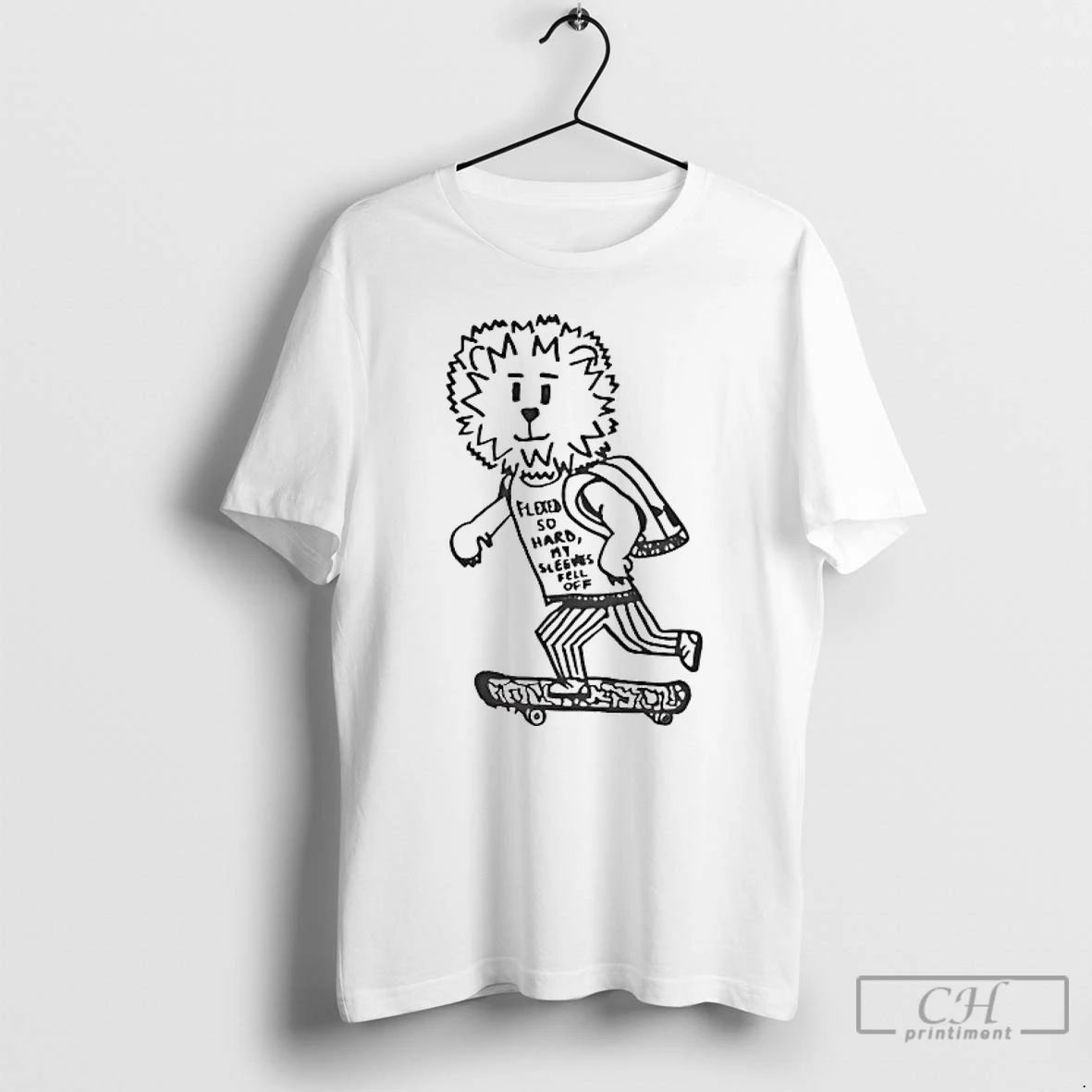Classic Lion Skateboarding Flexed So Hard My Sleeves Fell Off T Shirts
