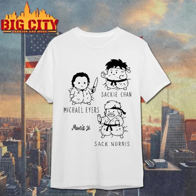 Sackie Chan Michael Eyers Sack Norris Cute Mashup Cartoon Parody Fan Shirt