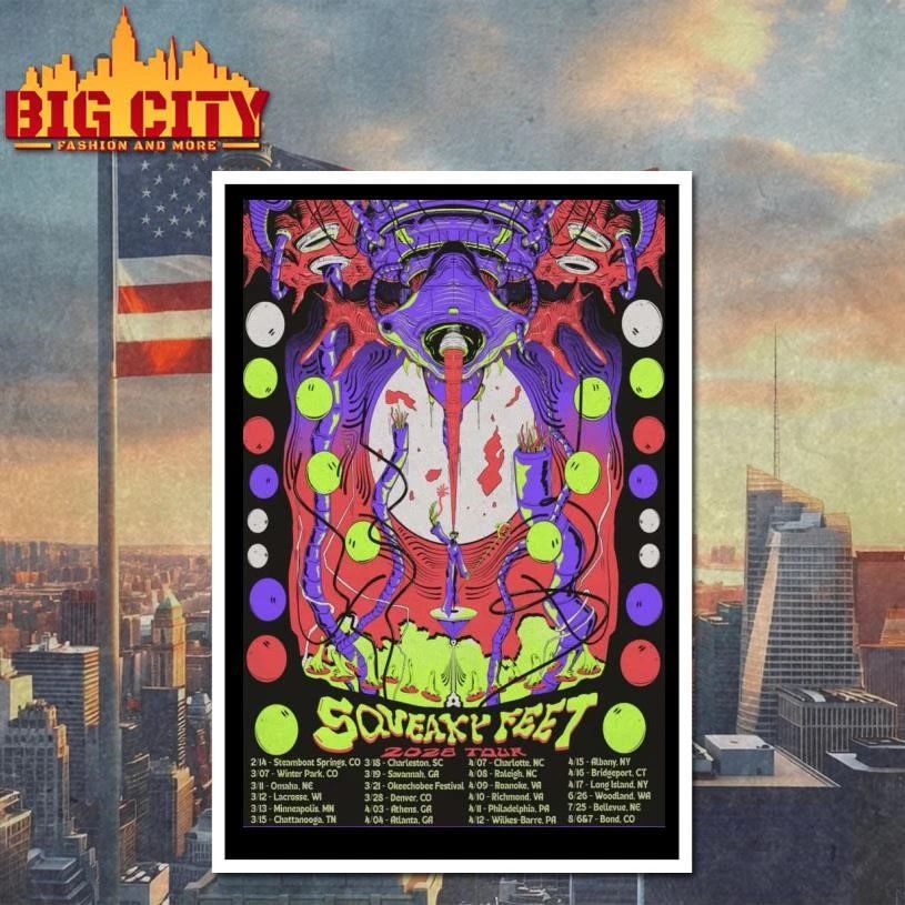 Squeaky Feet Band 2026 Tour Poster Shirt