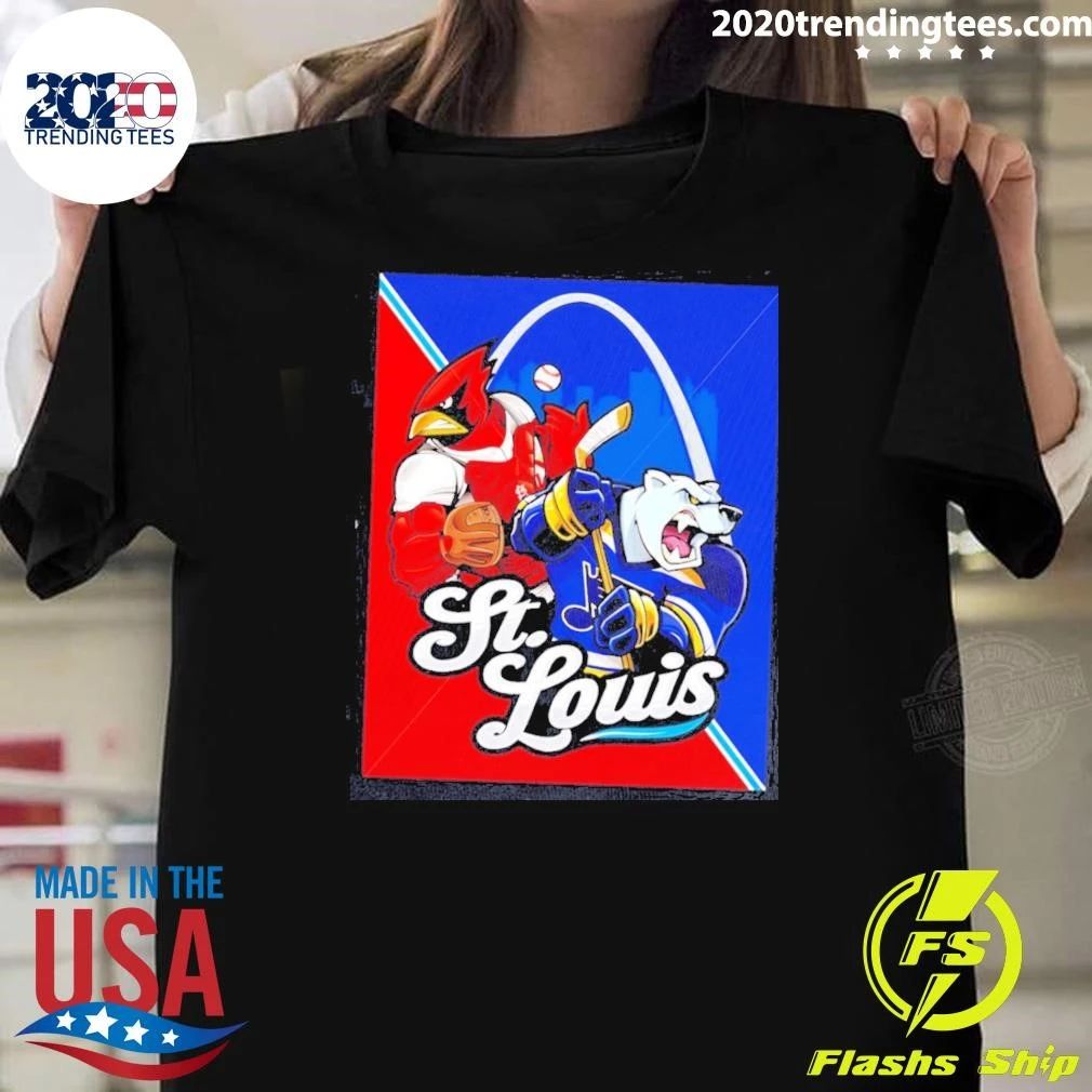 St Louis Sports City Teams Mascot Collage Shirt