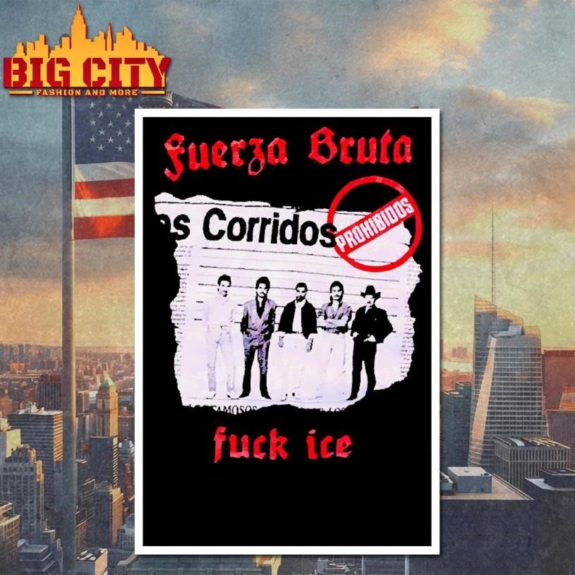 Fuerza Bruta Los Corridos Prohibidos Mexican Band Mugshot Newspaper Graphic Shirt