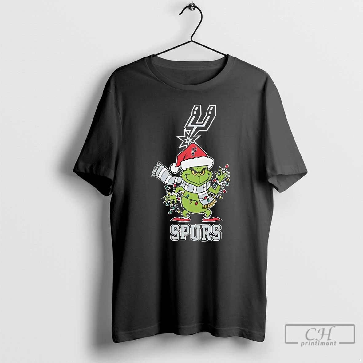 Classic San Antonio Spurs X Grinch Santa Lights Christmas 2025 Long Sleve T Shirts