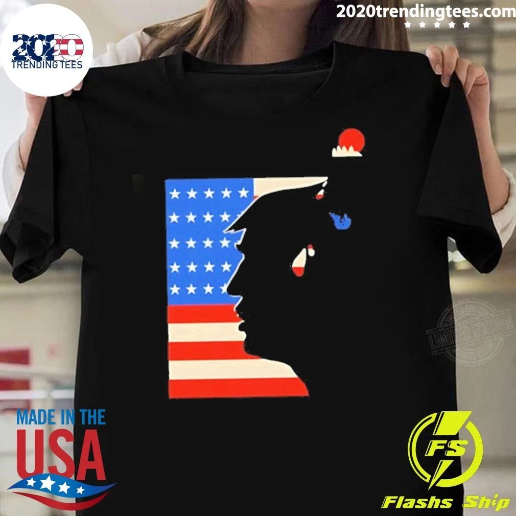 Donald Trump American Flag Silhouette Shirt