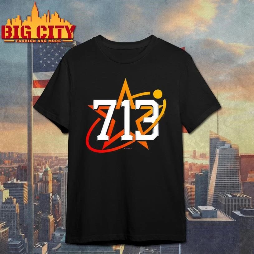 Houston 713 Star Orbit Team Logo Inspired Sport Fan Shirt