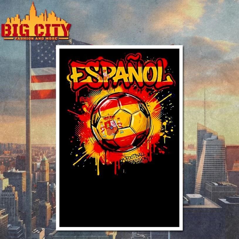 Spain Football Soccer Player Flag Graffiti Father’s Day Shirt