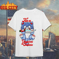 No es venganza es justicia cute blue cat holding knife spanish quote shirt