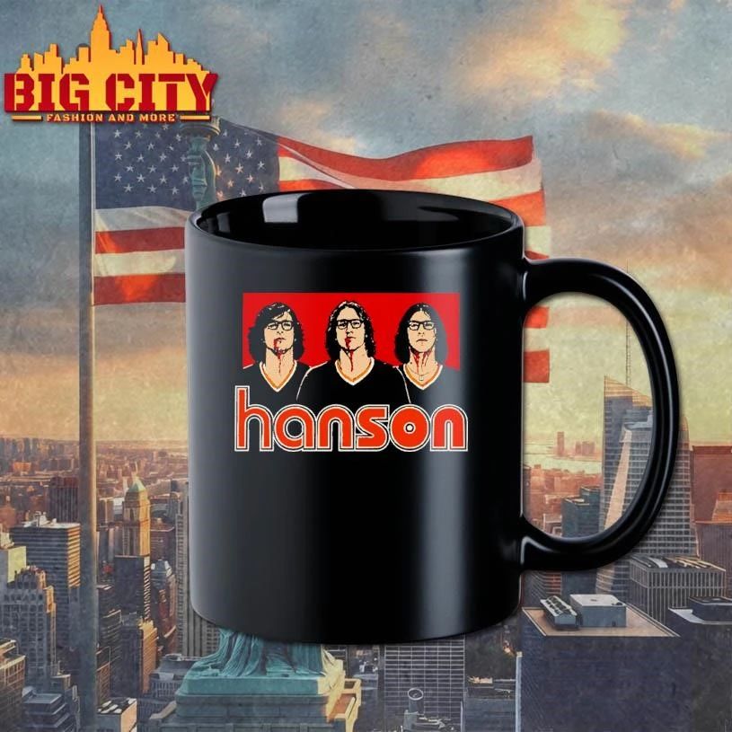 Hanson band Slap Shot movie Hanson Brothers bloody hockey crossover shirt