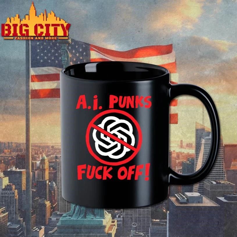 Anti AI Punks Fuck Off Anti Artificial Intelligence Logo shirt