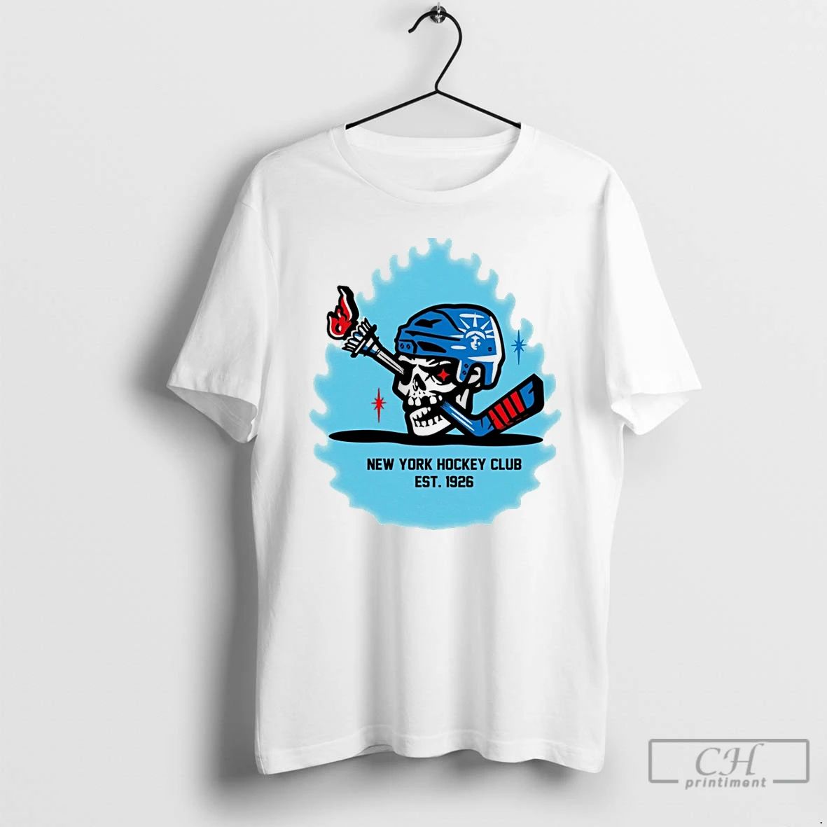 Classic New York Rangers Hockey Club Skull T Shirts