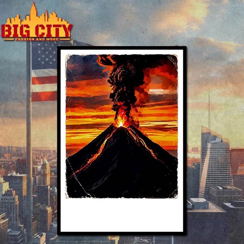 Volcanic Eruption Sunset Landscape volcano Shirt