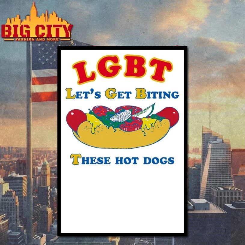 LGBT Let’s Get Biting These Hot Dogs Funny Shirt