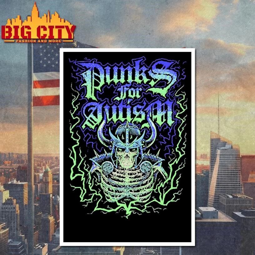 Punks For Autism Heavy Metal Skeleton Warrior Graphic Shirt