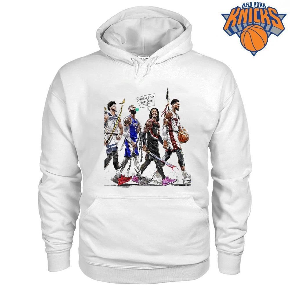 Different Jersey Same Game NBA Stars Basketball Anime Art Illustration shirt