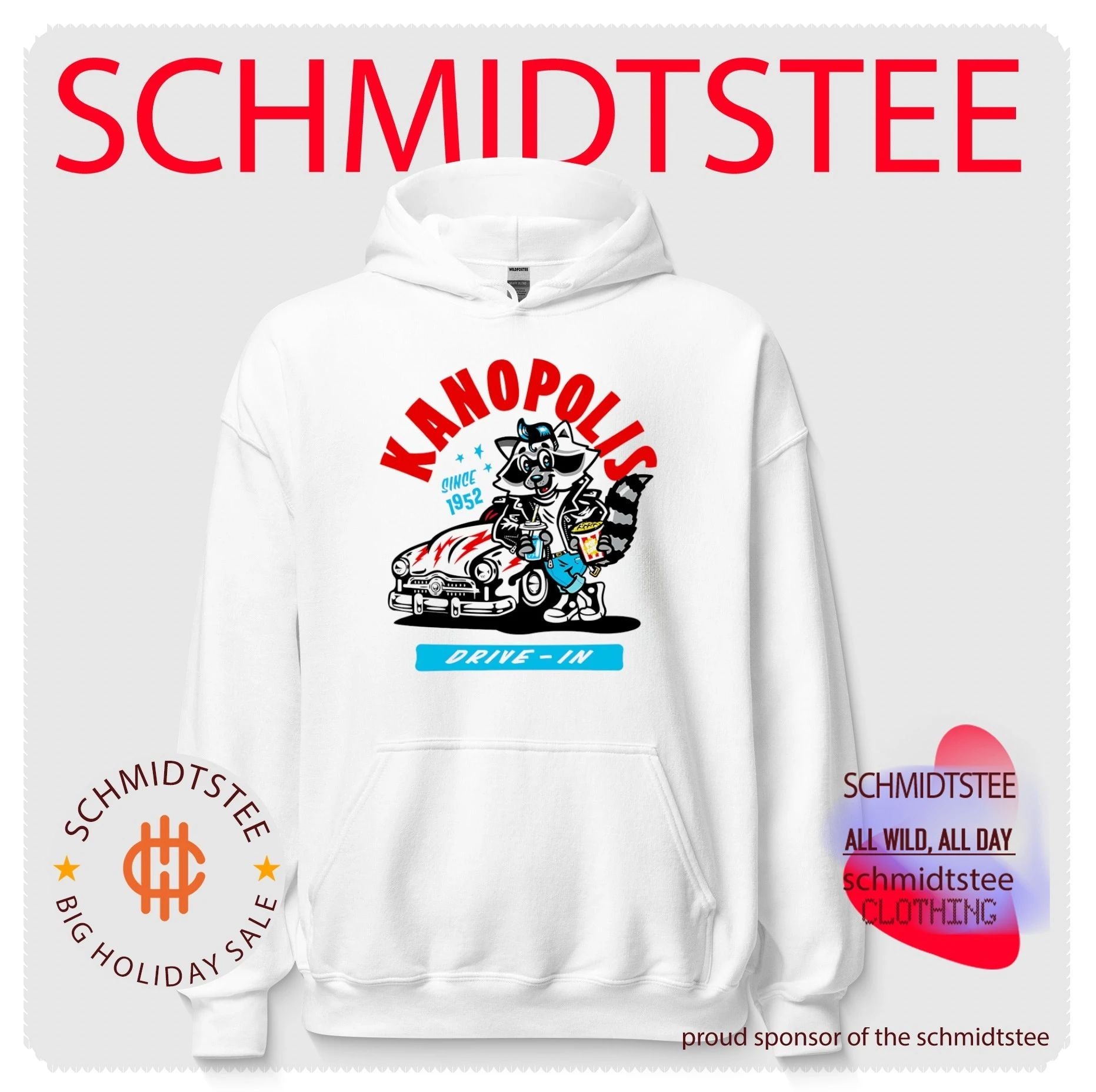 Kanopolis Drive-In Since 1952 Retro Raccoon shirt