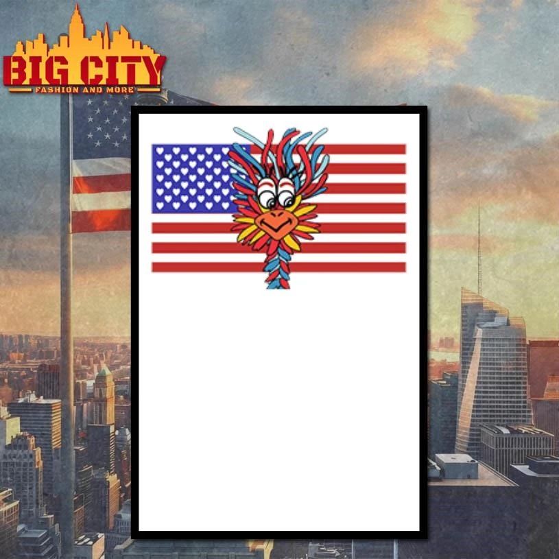Patriotic Gooney Bird American Flag T Shirt