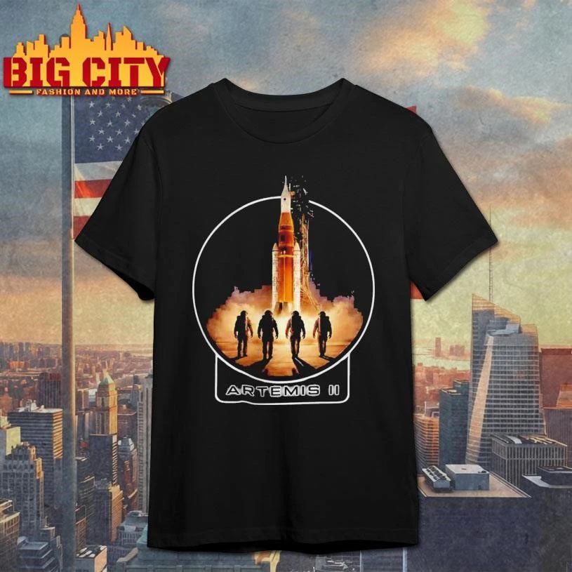 Artemis II NASA Moon Mission Crew SLS Rocket Shirt