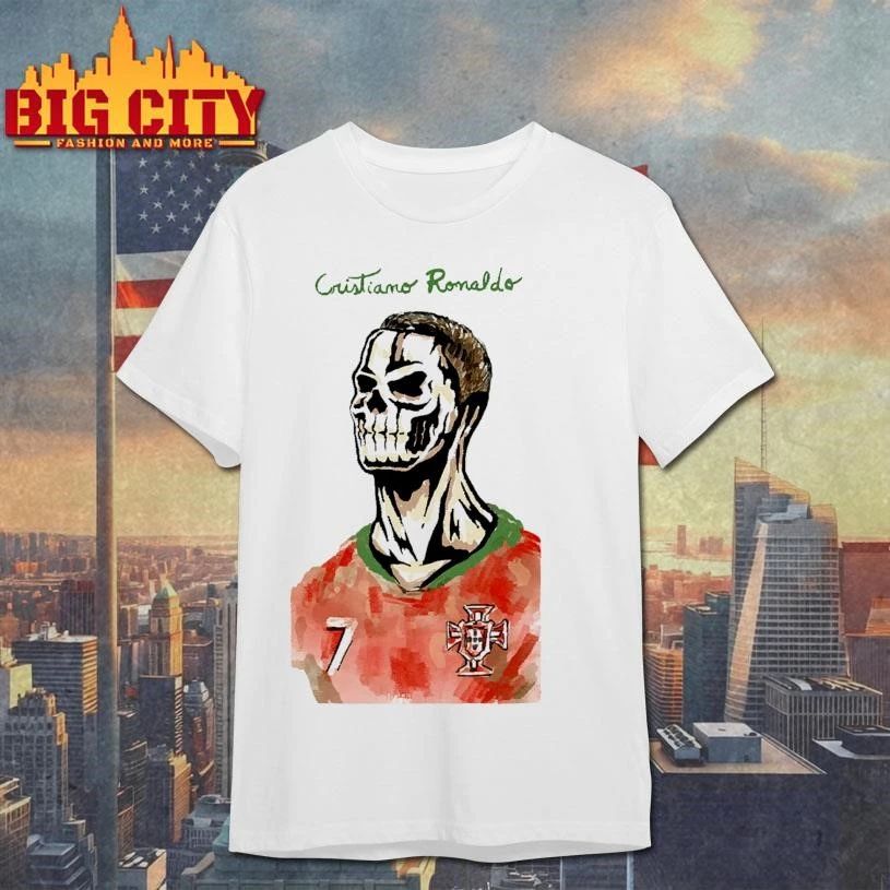 Cristiano Ronaldo Portugal Skull Graphic Streetwear Shirt
