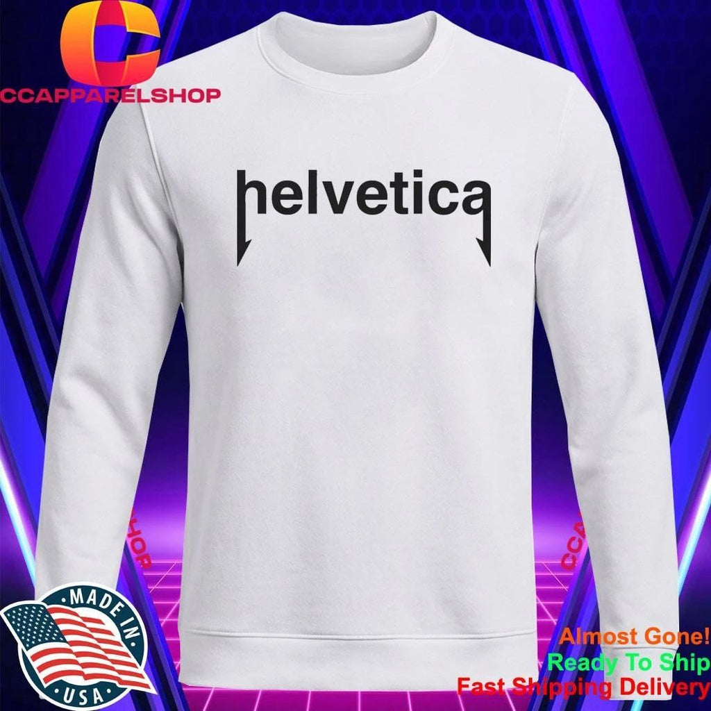 Helvetica Metallica Typography Parody Shirt
