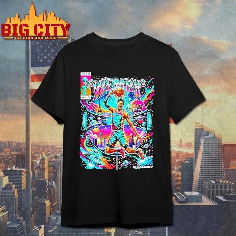 The Alien Arrives Wemby Victor Wembanyama San Antonio Spurs Basketball Game Day 2026 Shirt