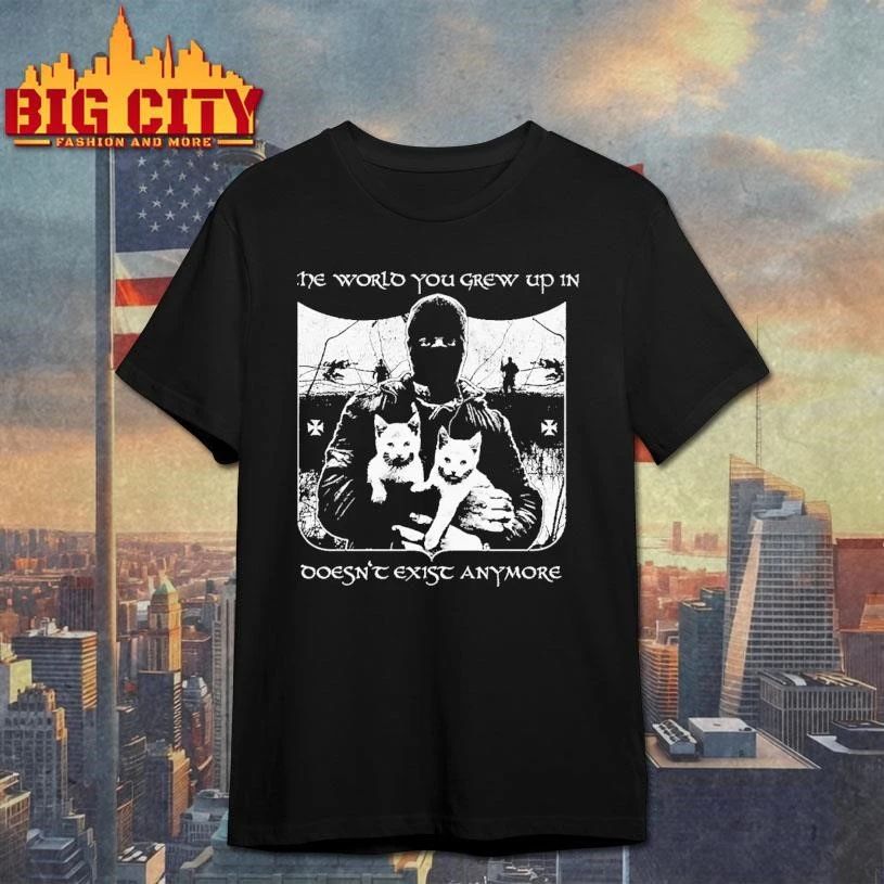 The World You Grew Up In Does Not Exist Anymore Soldier with Kittens Vintage Goth Punk Grunge T Shirt