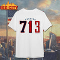 Vintage Houston 713 Football Style Number Typography Shirt