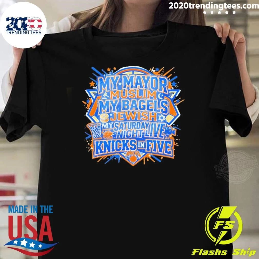 New York City Basketball My Mayor Muslim My Bagels Jewish My Saturday Night Shirt