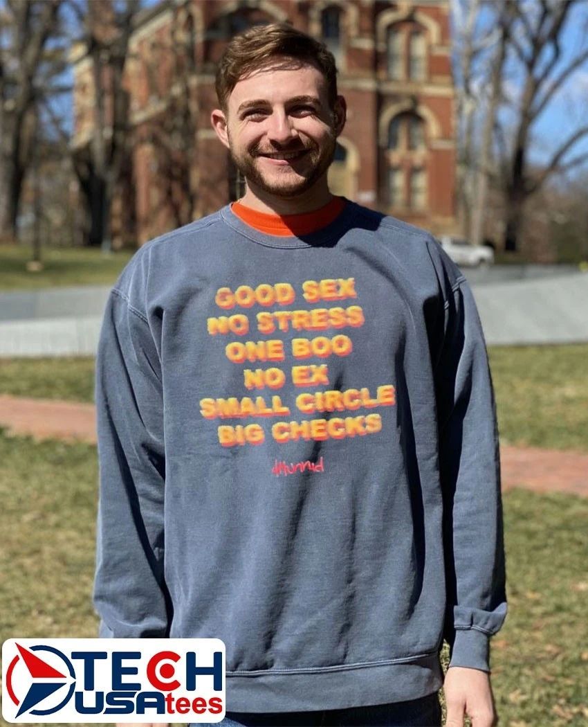 Good sex no stress one boo no ex small circle big checks shirt