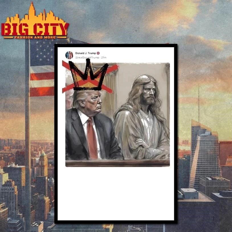 Trump just compared himself to Jesus Christ on Truth Social No Kings Graphic Shirt
