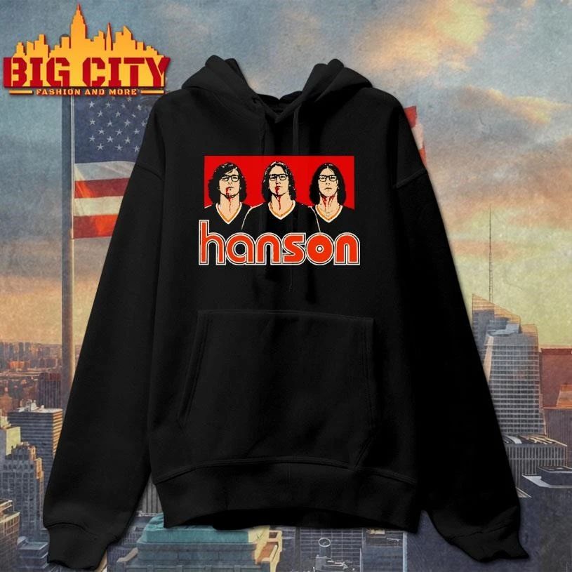 Hanson band Slap Shot movie Hanson Brothers bloody hockey crossover shirt