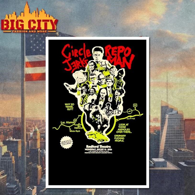 Circle Jerks Repo Man Detroit Redford Theatre Punk Rock Gig Poster Shirt