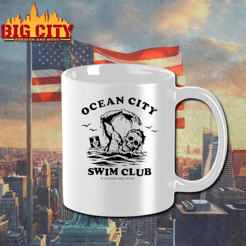 Ocean City Swim Club Zombie Toxic Waste Toxic Avenger Biohazard Mutant Mutant Swimming shirt