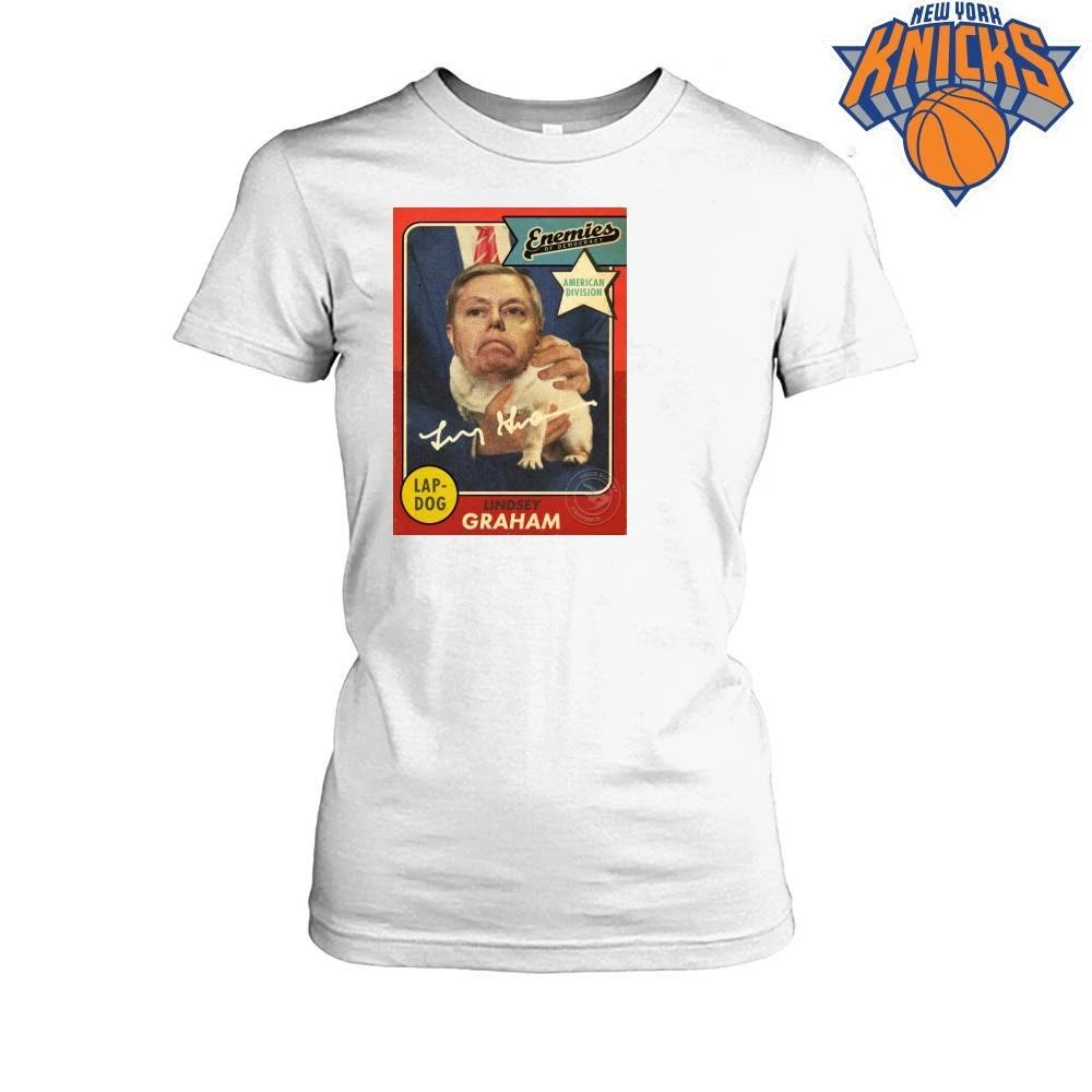 Enemies Of Democracy Lindsey Graham Lapdog Political Satire Vintage Baseball Card Shirt