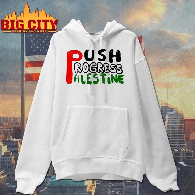 Push Progress Palestine Typography Red Black Green Graphic shirt