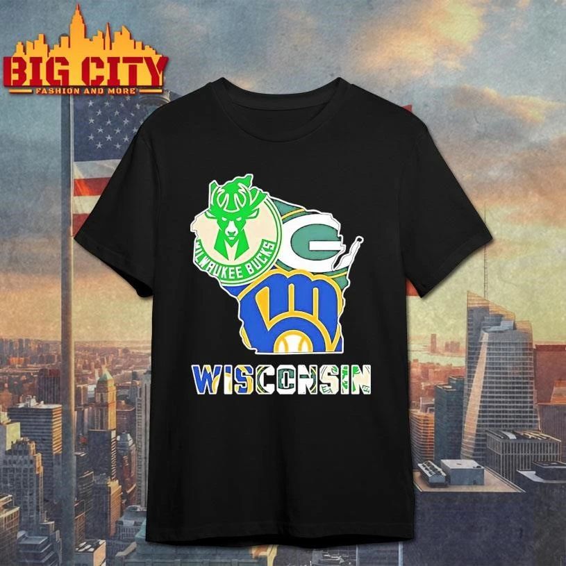 Wisconsin City Sports Logos Map 2026 Shirt