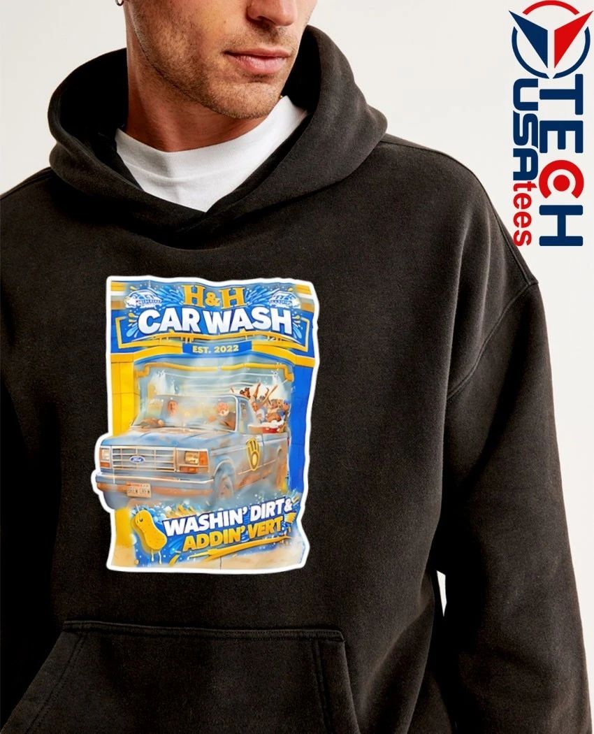 Chris Hook and Jim Henderson H and H Car Wash Washin Dirt and Addin Vert Milwaukee Brewers shirt