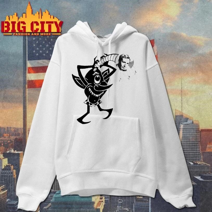 Vintage 1950s Black Imp Goblin Playing Retro Vinyl Record Player Shirt