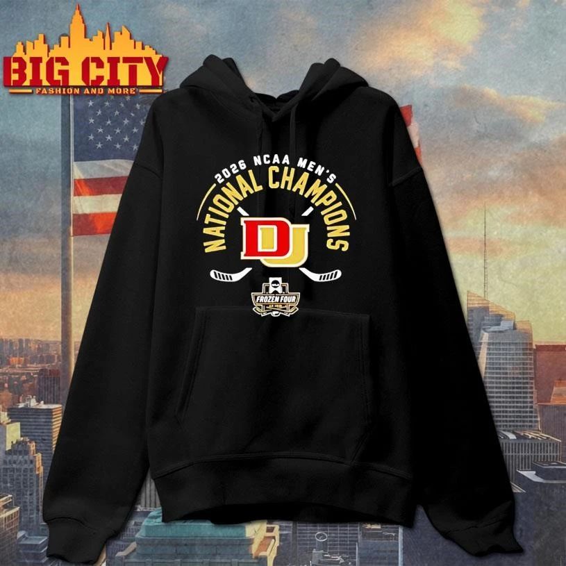 Denver Pioneers Mens Ice Hockey National Champions 26 Retro Shirt