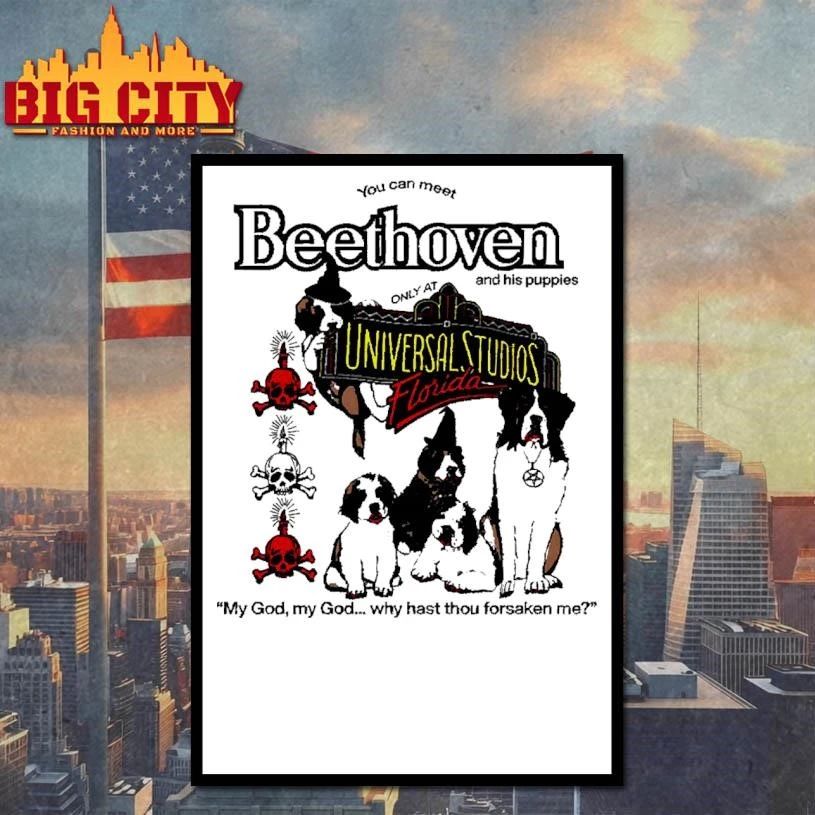 Beethoven And His Puppies Universal Studios Florida Gothic Cross Skeleton Cult Goth Shirt