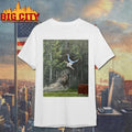 Man Flying Flipped By Charging Bison Painting Graphic Shirt