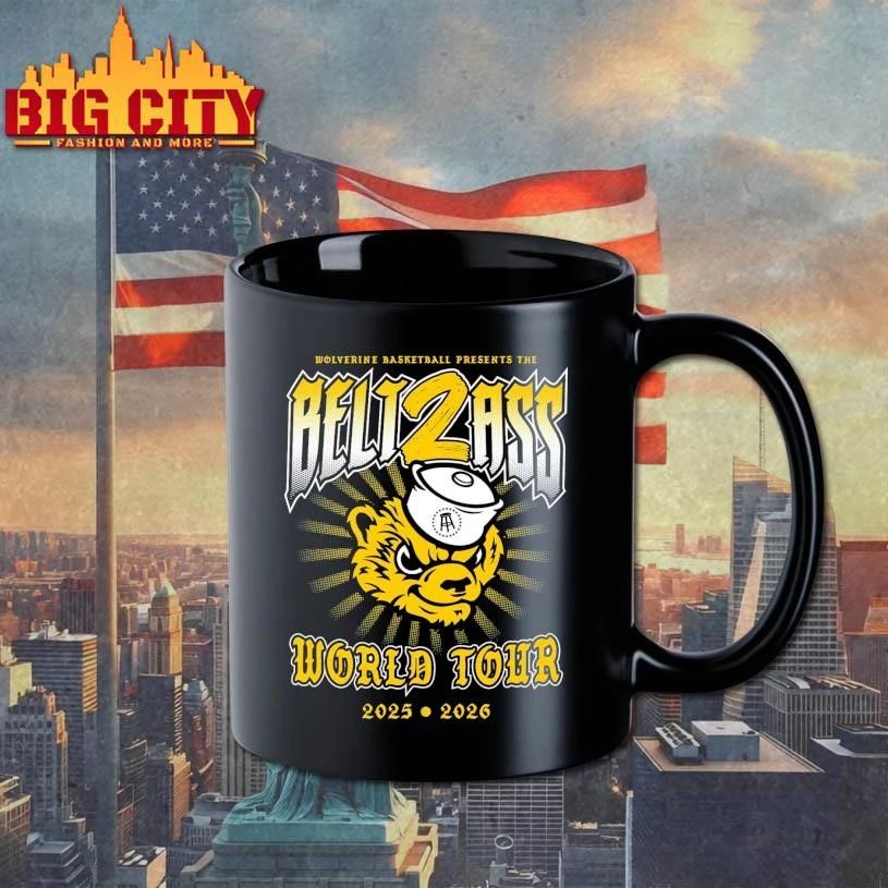 Michigan Wolverines BASKETBALL PRESENTS THE BELT2ASS World Tour Shirt