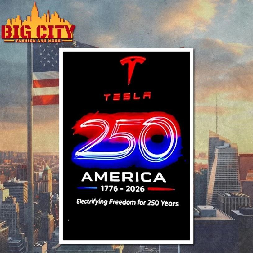 Tesla America 250 1776 2026 Electrifying Freedom For 250 Years Shirt