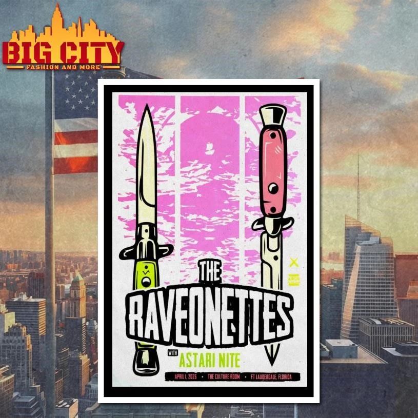 The Raveonettes April 1 2026 In Fort Lauderdale, FL Tour Poster Shirt