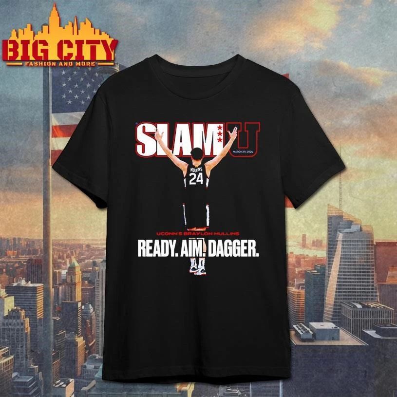 Braylon Mullins Uconn Huskies On The Slam University Cover 29th 2026 Ready Aim Dagger Graphic Shirt