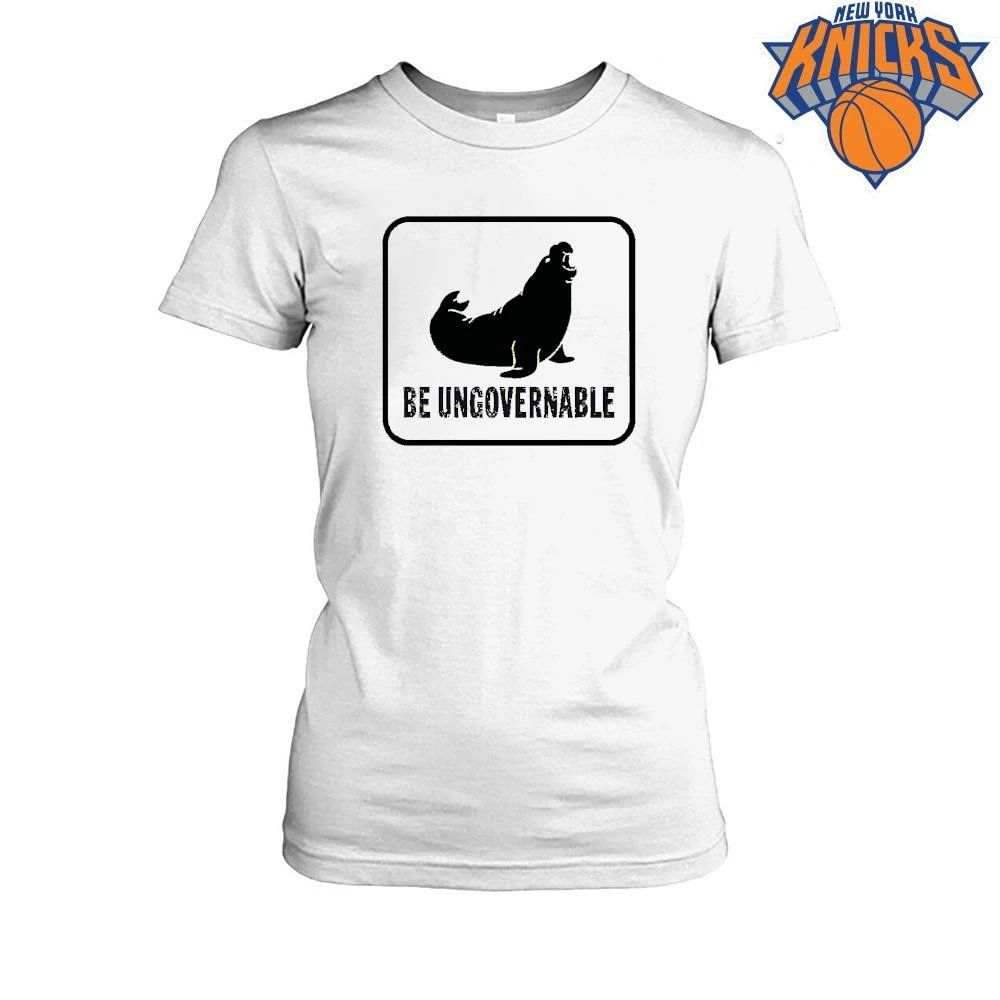 Be Ungovernable Walrus Meme Funny Yellow Warning Sign Shirt