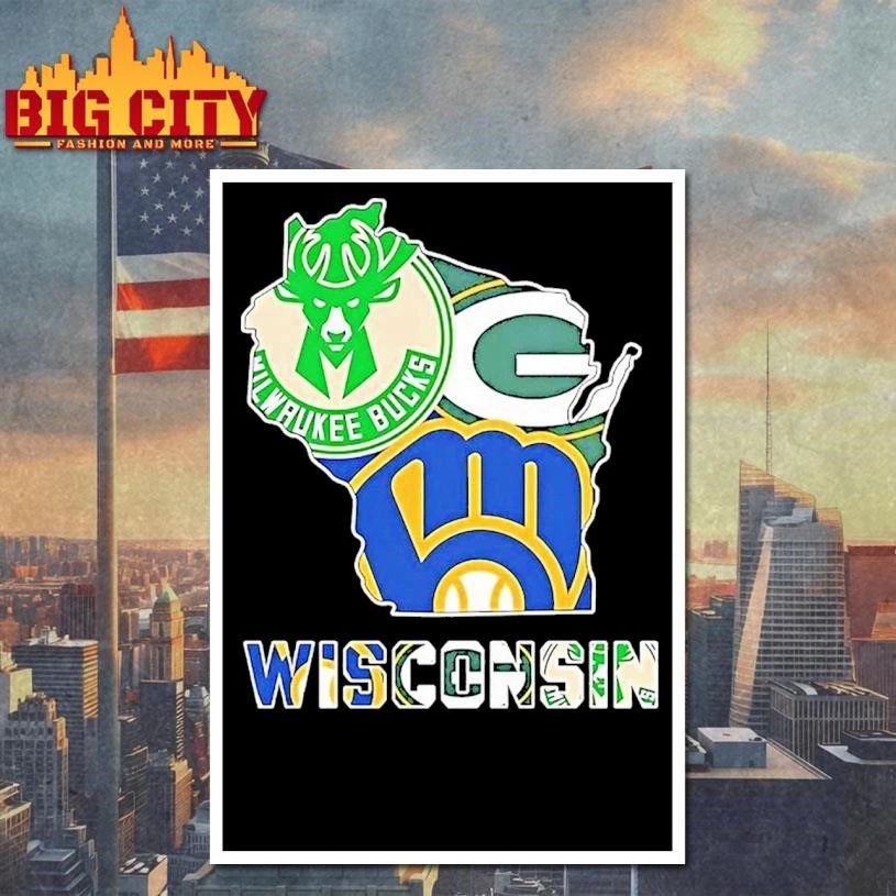 Wisconsin City Sports Logos Map 2026 Shirt