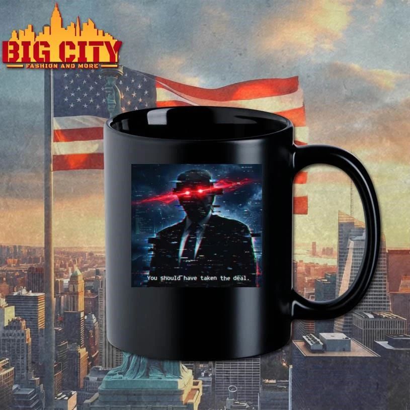 Donald Trump Dark Brandon You Should Have Taken The Deal Cyberpunk Glitch Laser Eyes T Shirt