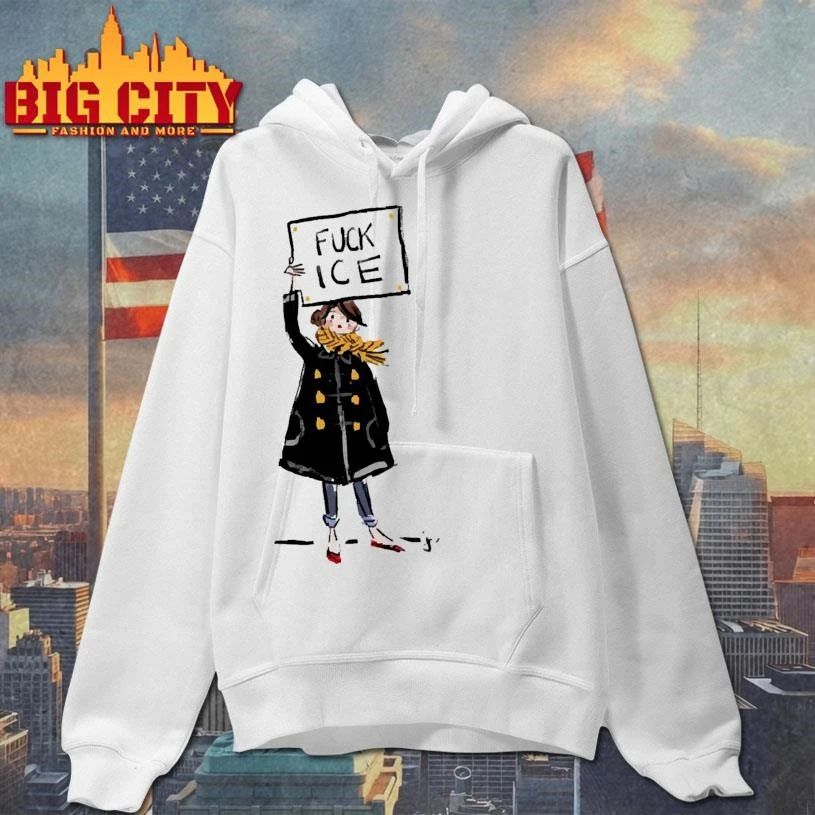 Protest Girl Holding Fuck Ice Political Statement Activism Shirt