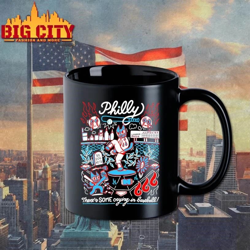 Philly There is Some Crying in Baseball Cartoon Cat Pitcher Shirt