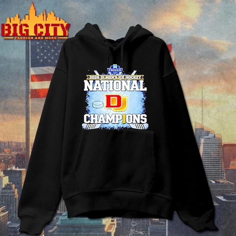 Denver Pioneers Mens Ice Hockey National Champions 26 Logo Shirt